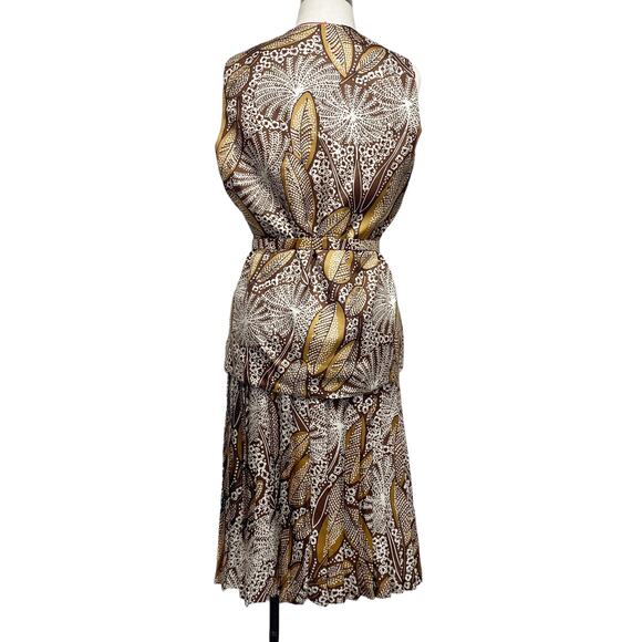 Vintage Ruth McCulloch Womens Size 14 Brown Printed 4 Piece Skirt Set - Picture 5 of 16